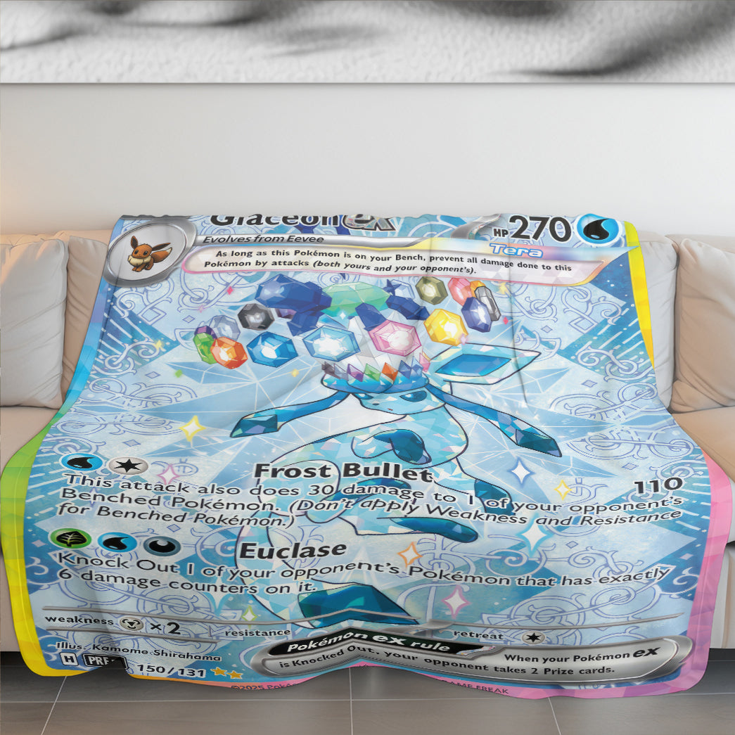 PKM Glaceon EX Custom Fleece Blanket