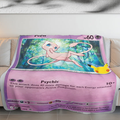 PKM Mew Card Custom Fleece Printed Blanket