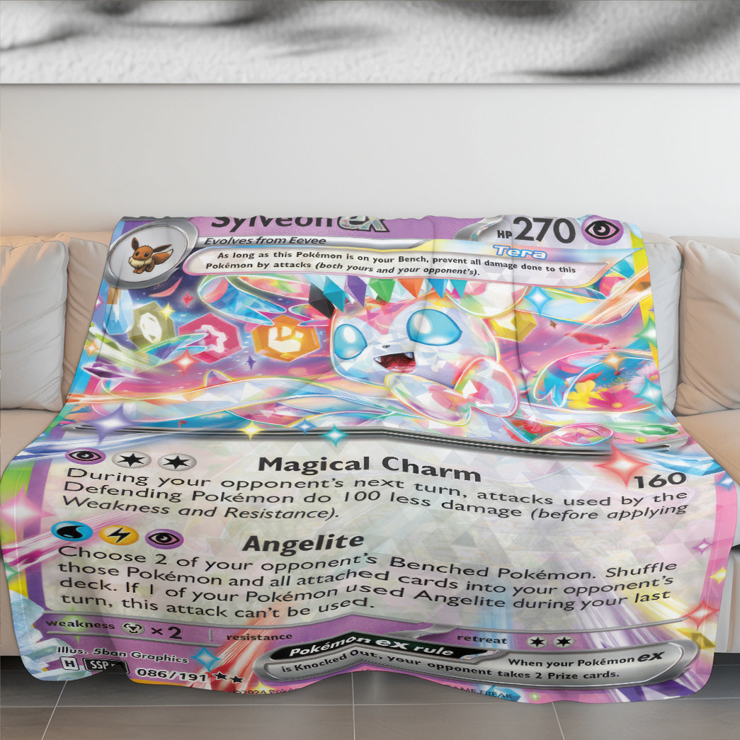 PKM Sylveon EX Custom Fleece Blanket