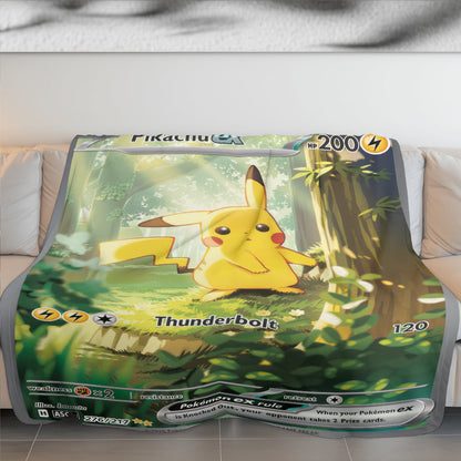 PKM Pikachu EX Custom Fleece Blanket