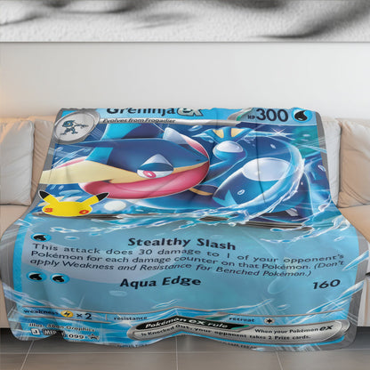 PKM Greninja ex Custom Fleece Printed Blanket