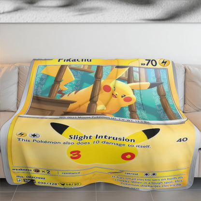 PKM Pikachu Custom Fleece Blanket – Personalized Gift for Kids & Fans