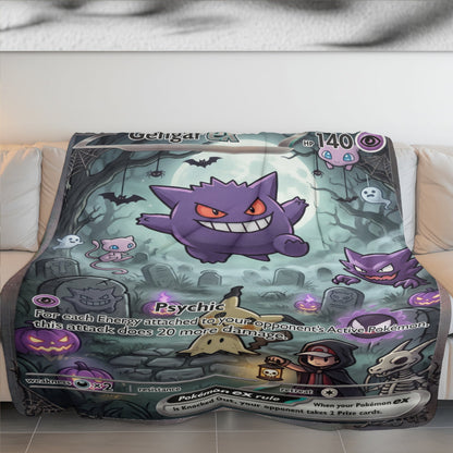 PKM Gengar Halloween Custom Fleece Blanket