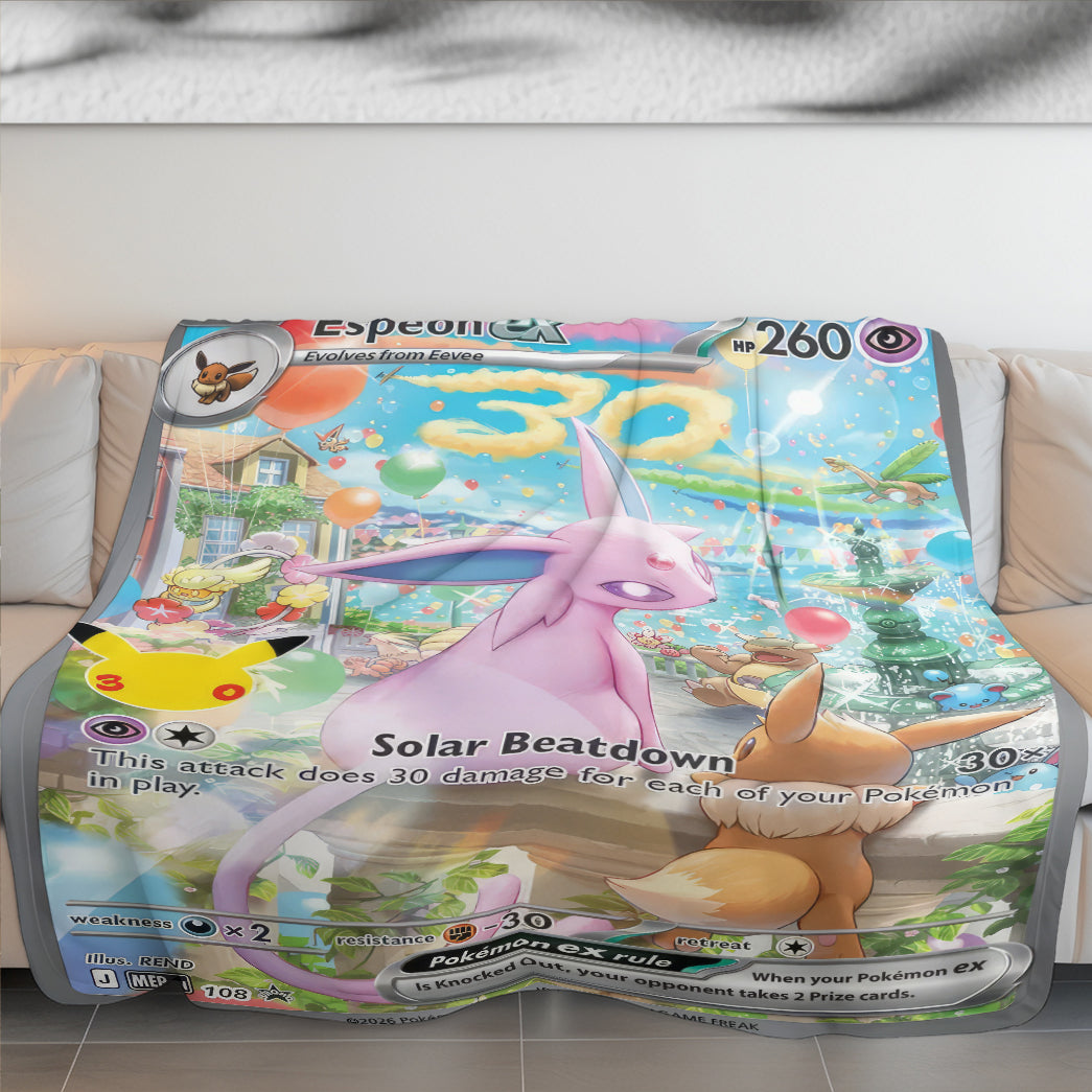 PKM Espeon Custom Fleece Printed Blanket