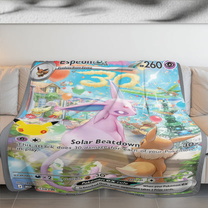 PKM Espeon Custom Fleece Printed Blanket