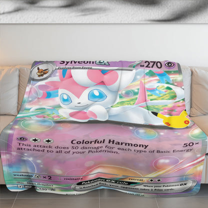 PKM Sylveon ex Custom Fleece Printed Blanket
