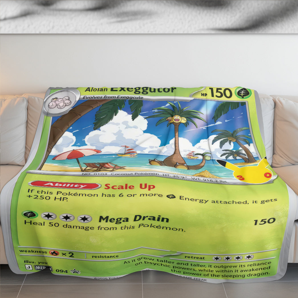 PKM Exeggutor Custom Fleece Printed Blanket