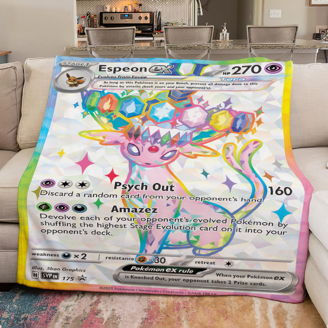 PKM Espeon EX Custom Fleece Blanket