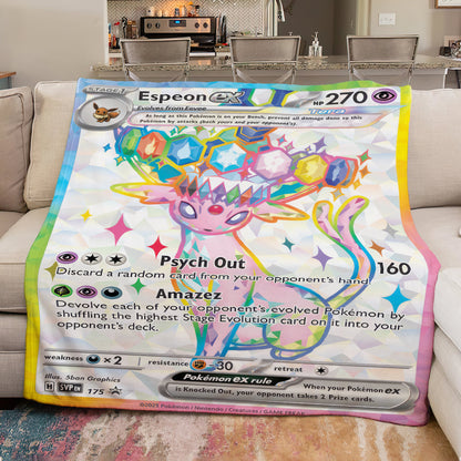 PKM Espeon EX Custom Fleece Blanket