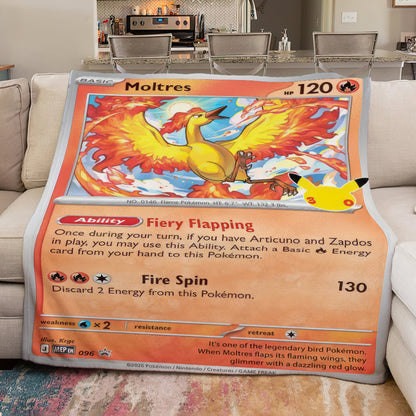 PKM Moltres Custom Fleece Printed Blanket