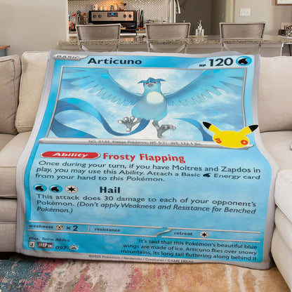 PKM Articuno Custom Fleece Printed Blanket