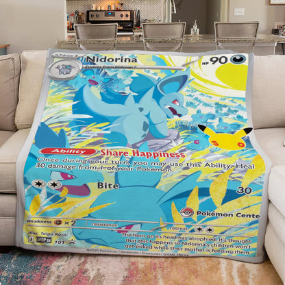 PKM Nidoria Custom Fleece Printed Blanket