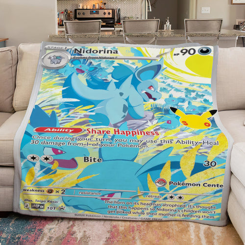 PKM Nidoria Custom Fleece Printed Blanket
