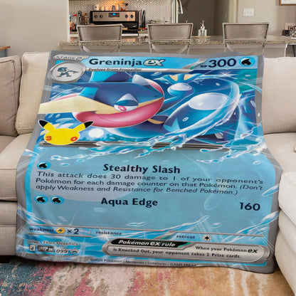 PKM Greninja ex Custom Fleece Printed Blanket