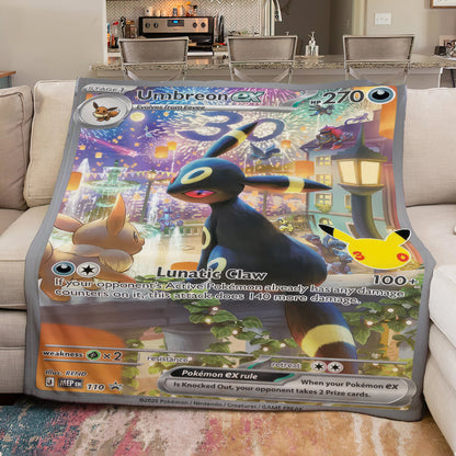 PKM Umbreon ex Custom Fleece Printed Blanket