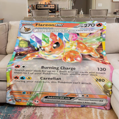 PKM Flareon EX Custom Fleece Blanket