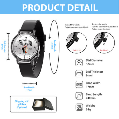 Mother's Day Personalized Family Photo & Kids’ Names Quartz Watch