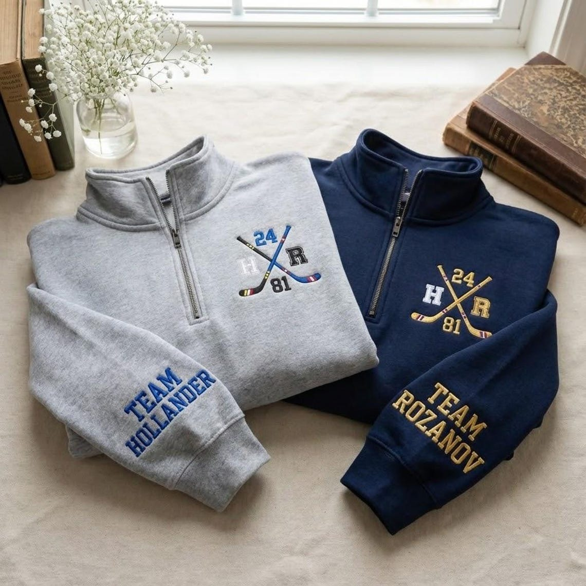 Valentine Personalized Embroidered Hockey 02 Hoodie Sweatshirt T-Shirt