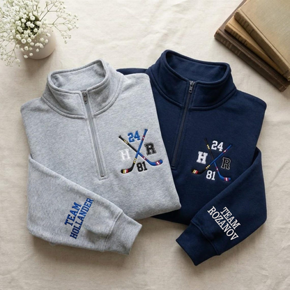 Valentine Personalized Embroidered Hockey 02 Hoodie Sweatshirt T-Shirt