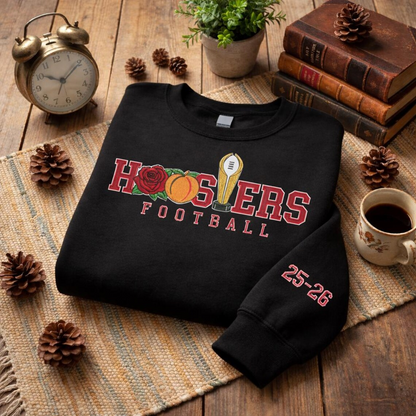 Embroidered Hoosiers Champs Sweatshirt: Rose & Peach Bowl 25/26 Quarter-Zip Sweatshirt, Hoodie Sweatshirt T-Shirt