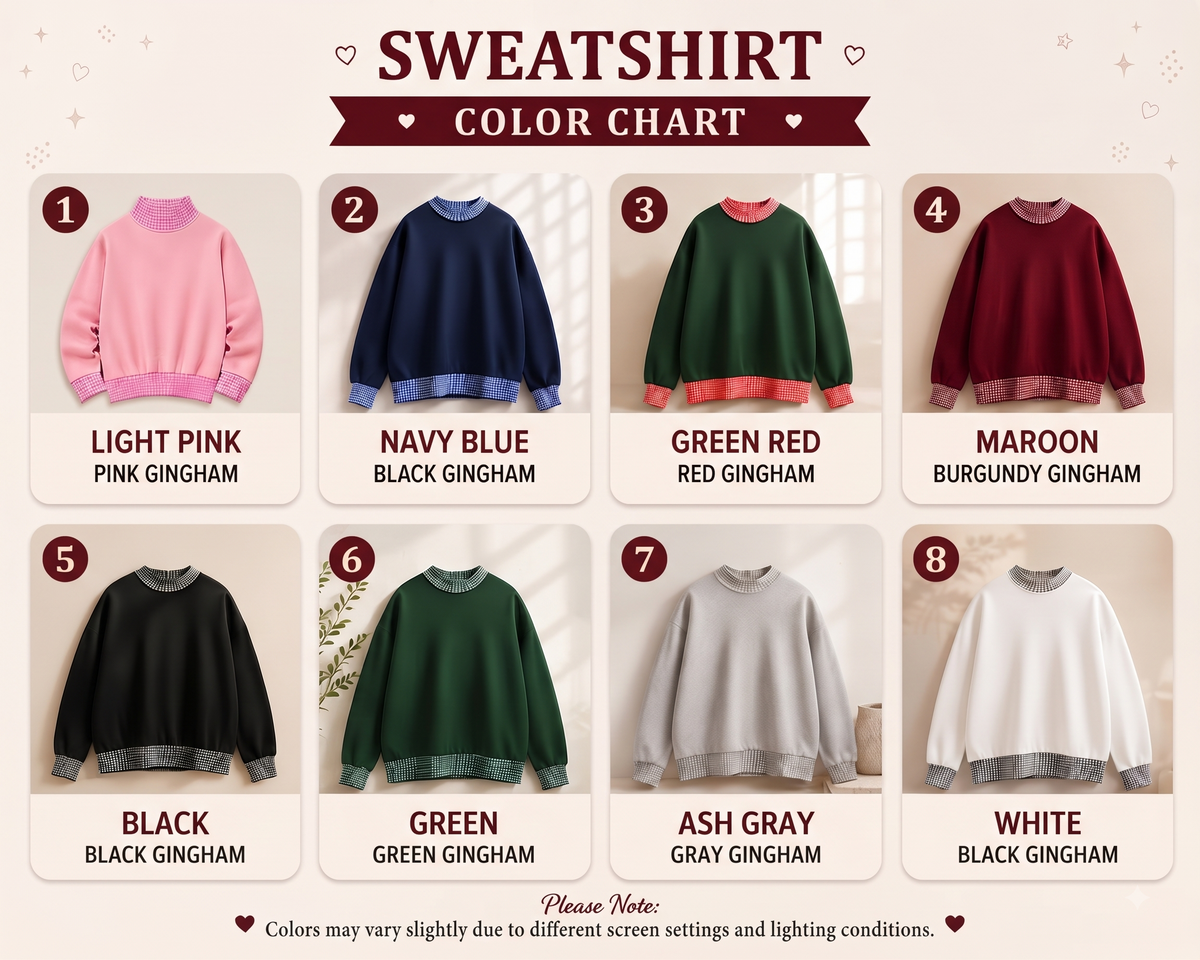 Personalized Gingham Mock Neck Sweatshirt, Custom University Name Applique Pullover