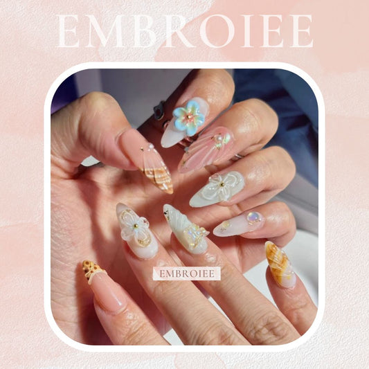 Dreamy Shell Hand-painted Press On Nails