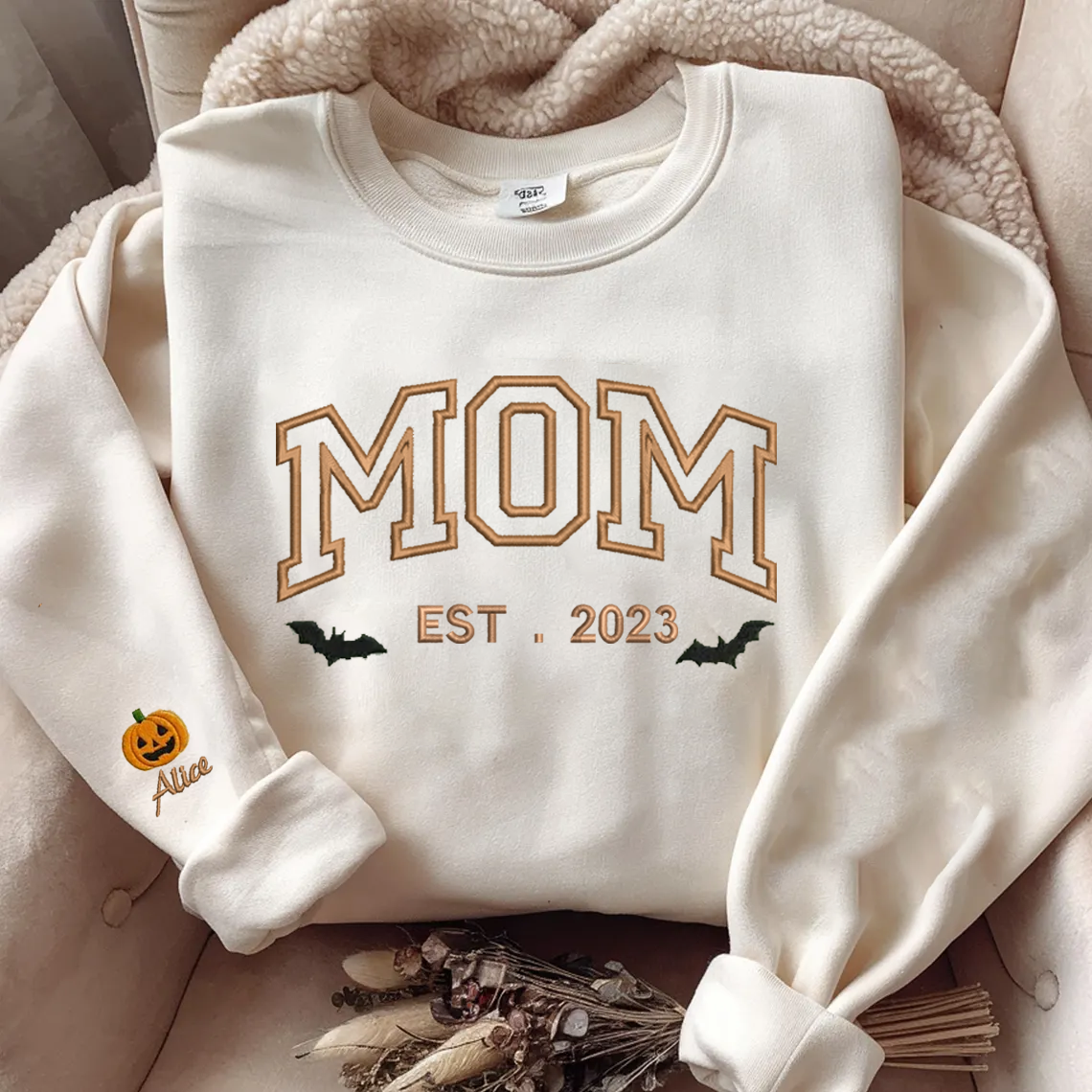 Halloween Personalized Embroidered Custom Text Hoodie Sweatshirt T-Shirt