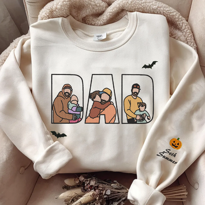 Halloween Personalized Embroidered Custom Family Photo Hoodie Sweatshirt T-Shirt