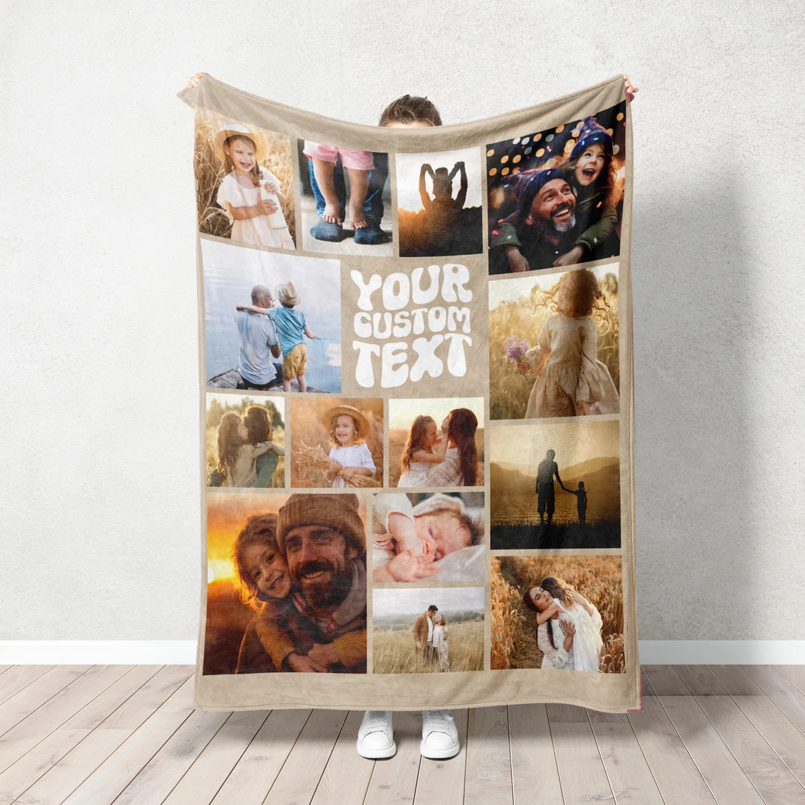 Personalized Family Mom Dad Photo Soft Blanket