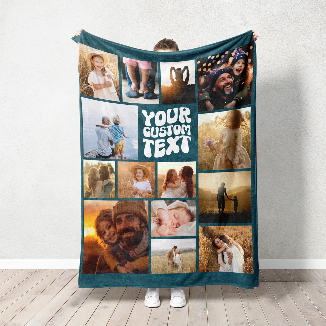 Personalized Family Mom Dad Photo Soft Blanket