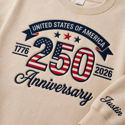 Embroidered Patriotic America 250 1776 to 2026 Quarter-Zip Sweatshirt, Hoodie Sweatshirt T-Shirt (Copy) (Copy)