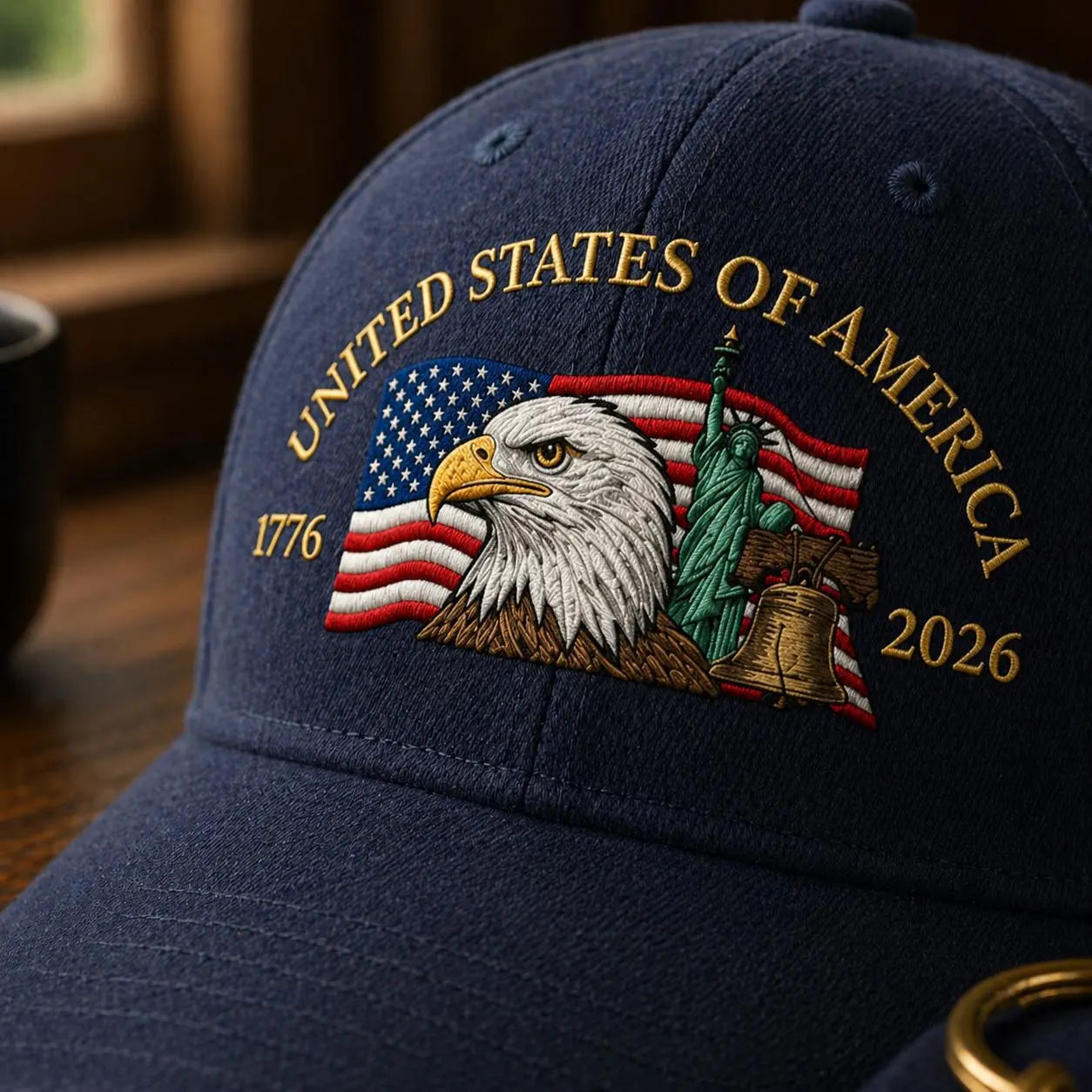 Embroidered USA Anniversary 1776-2026 Eagle Dad Hat Cap Hat