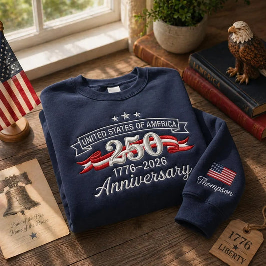 USA 250th Anniversary Patriotic 1776-2026 T-Shirt Sweatshirt Hoodie Quarter-Zip Sweatshirt
