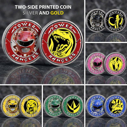 Set Of 7 Mighty Morphin Power Rangers Printed Commemorative Coin