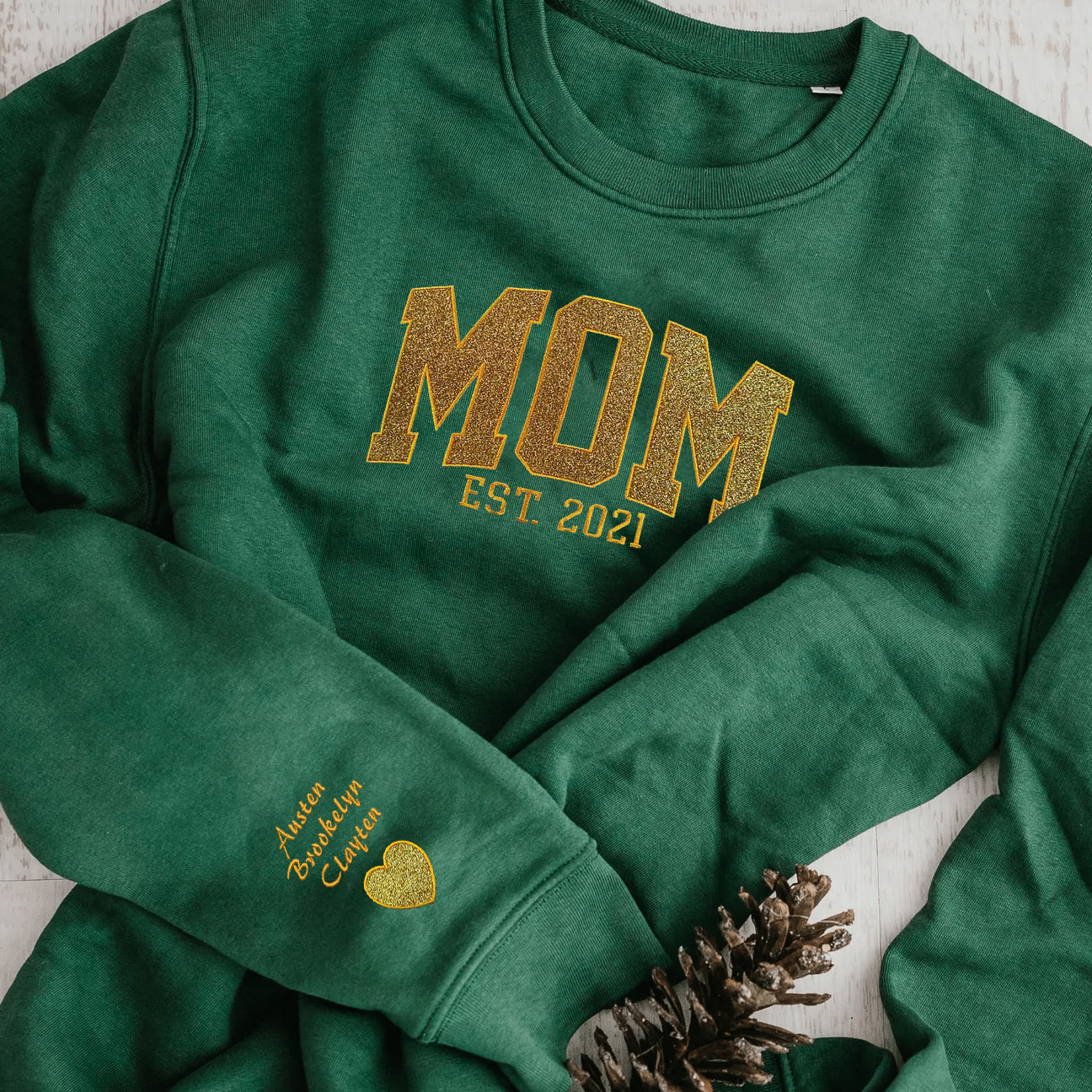 Personalized Embroidered Glitter Hoodie Sweatshirt T-Shirt