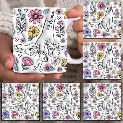 Mother's Day Personalized Holding Mom's Hands Mug You Hold Our Hands Also Our Hearts Mug