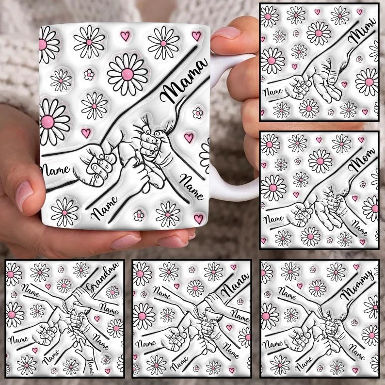 Mother's Day Personalized Holding Mom's Hands Mug You Hold Our Hands Also Our Hearts Mug