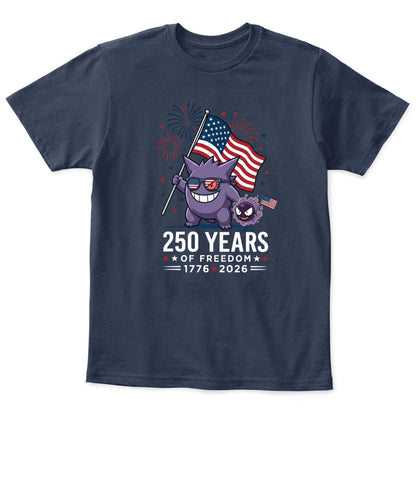 Gengar Gastly 250 Years of Freedom 1776–2026 Patriotic Printed Graphic Hoodie Sweatshirt T-Shirt