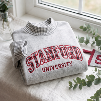 Personalized Wildcats Shirt, Custom School Name Gingham Mock Neck Sweatshirt