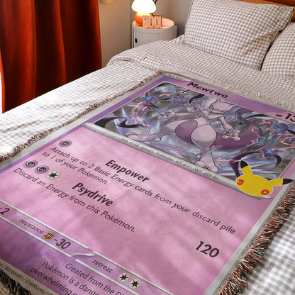 PKM Mewtwo Card Custom Woven Blanket