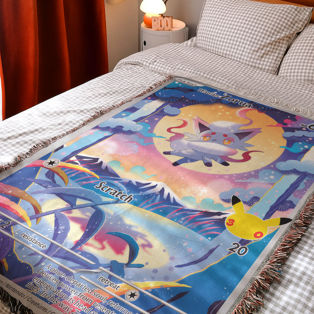 PKM Zorua Card Custom Woven Blanket