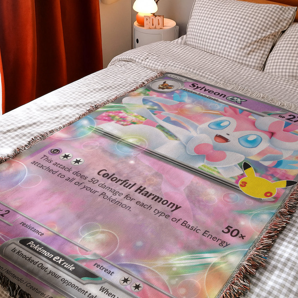 PKM Sylveon ex Card Custom Woven Blanket