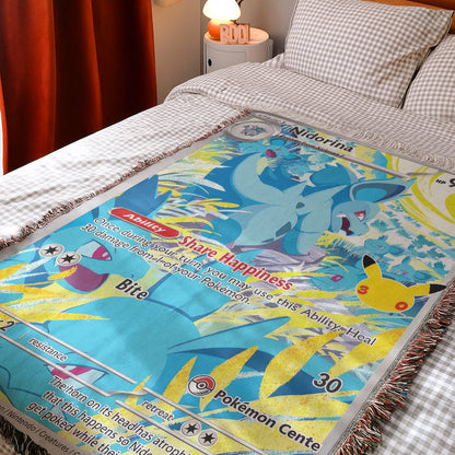 PKM Nidorina Card Custom Woven Blanket