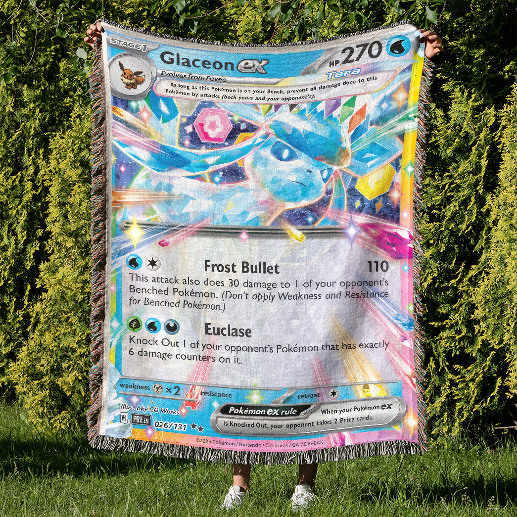 PKM Glaceon EX Custom Woven Blanket