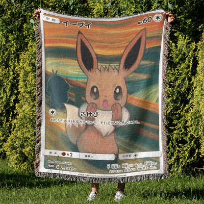 PKM Eevee The Scream Custom Woven Blanket