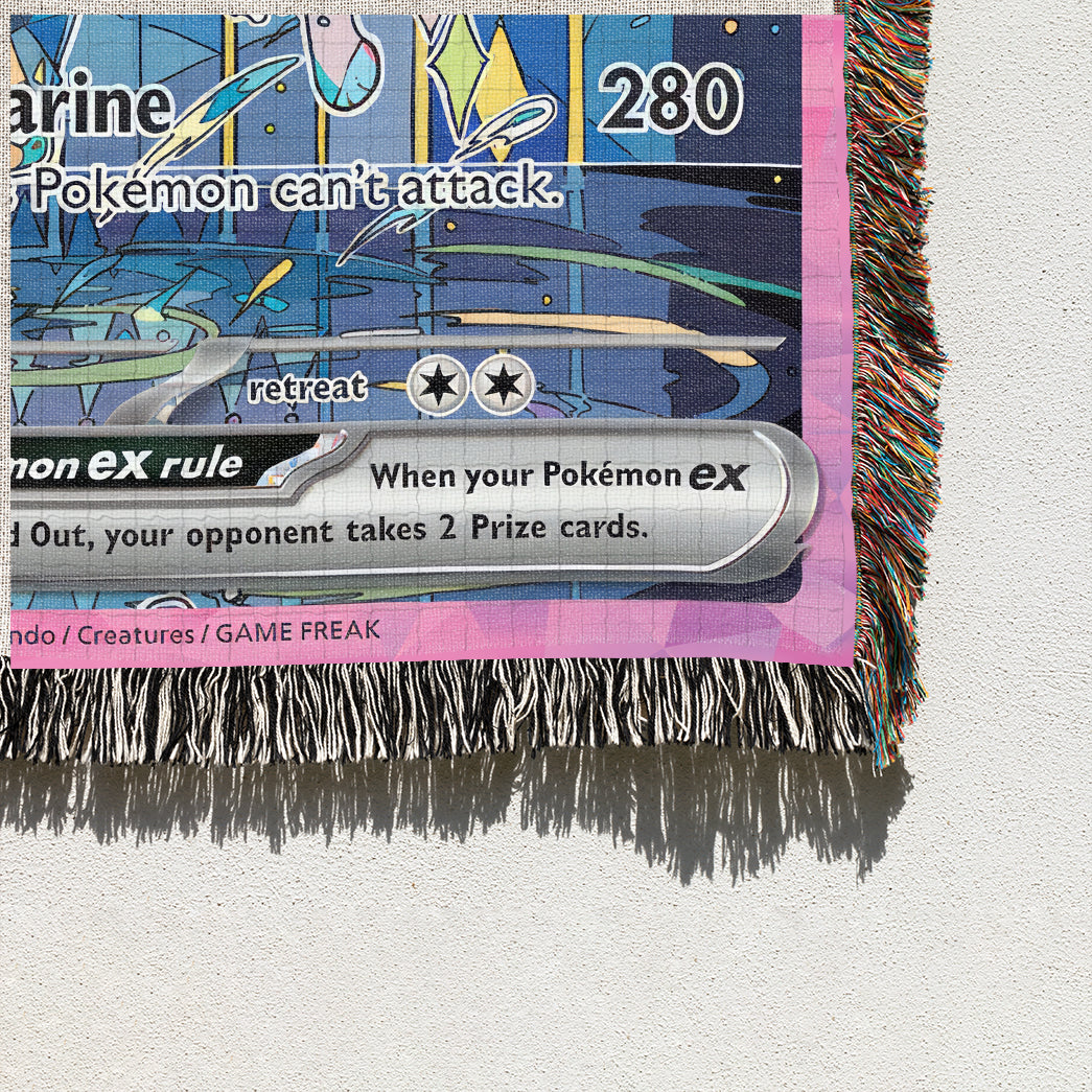 PKM Vaporeon EX Custom Woven Blanket