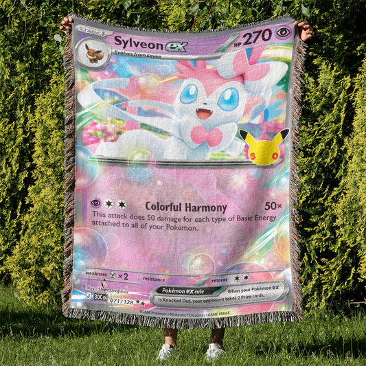 PKM Sylveon ex Card Custom Woven Blanket