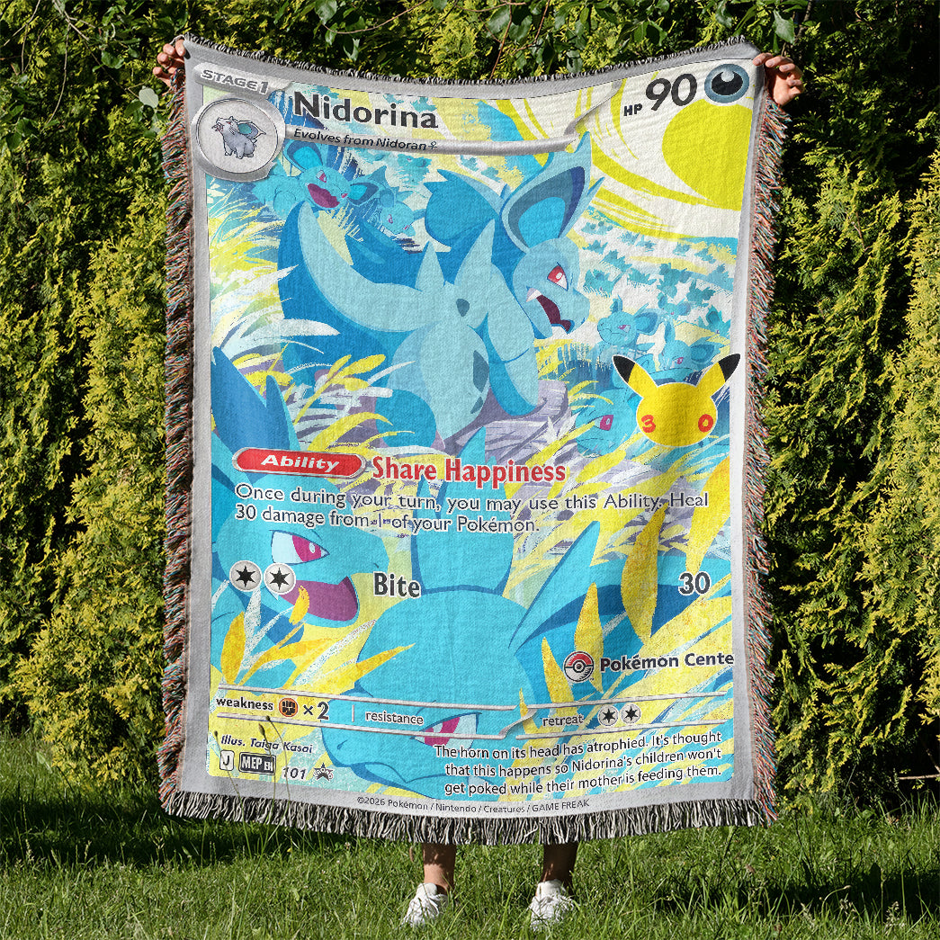 PKM Nidorina Card Custom Woven Blanket