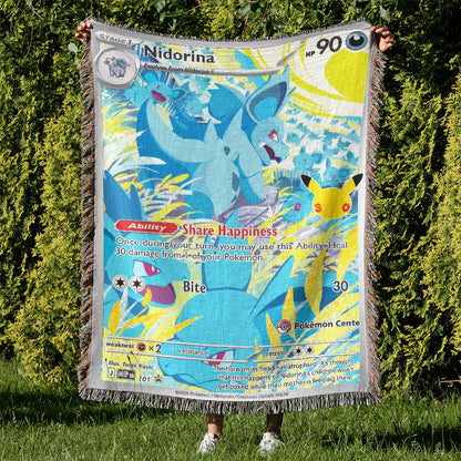 PKM Nidorina Card Custom Woven Blanket