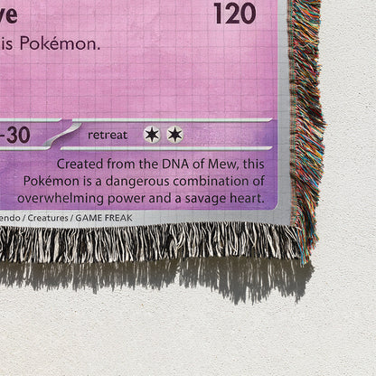 PKM Mewtwo Card Custom Woven Blanket